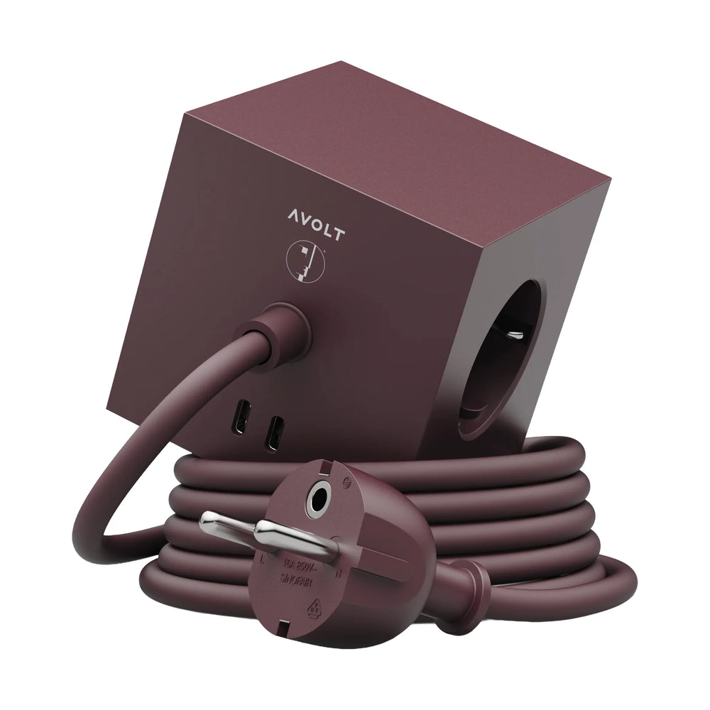 Avolt Square 1 Mulberry Red USB-C - 1,8 m