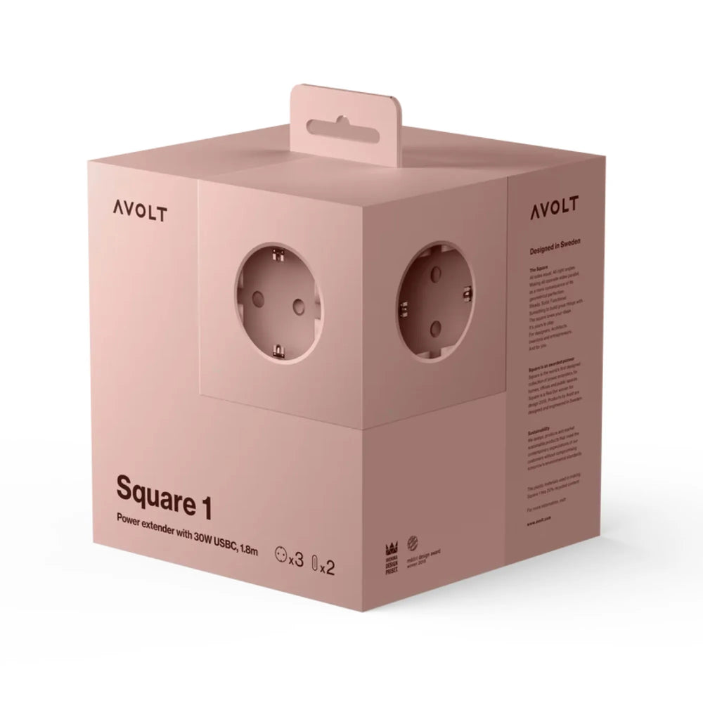 Avolt Square 1 Old Pink USB-C - 1,8 m