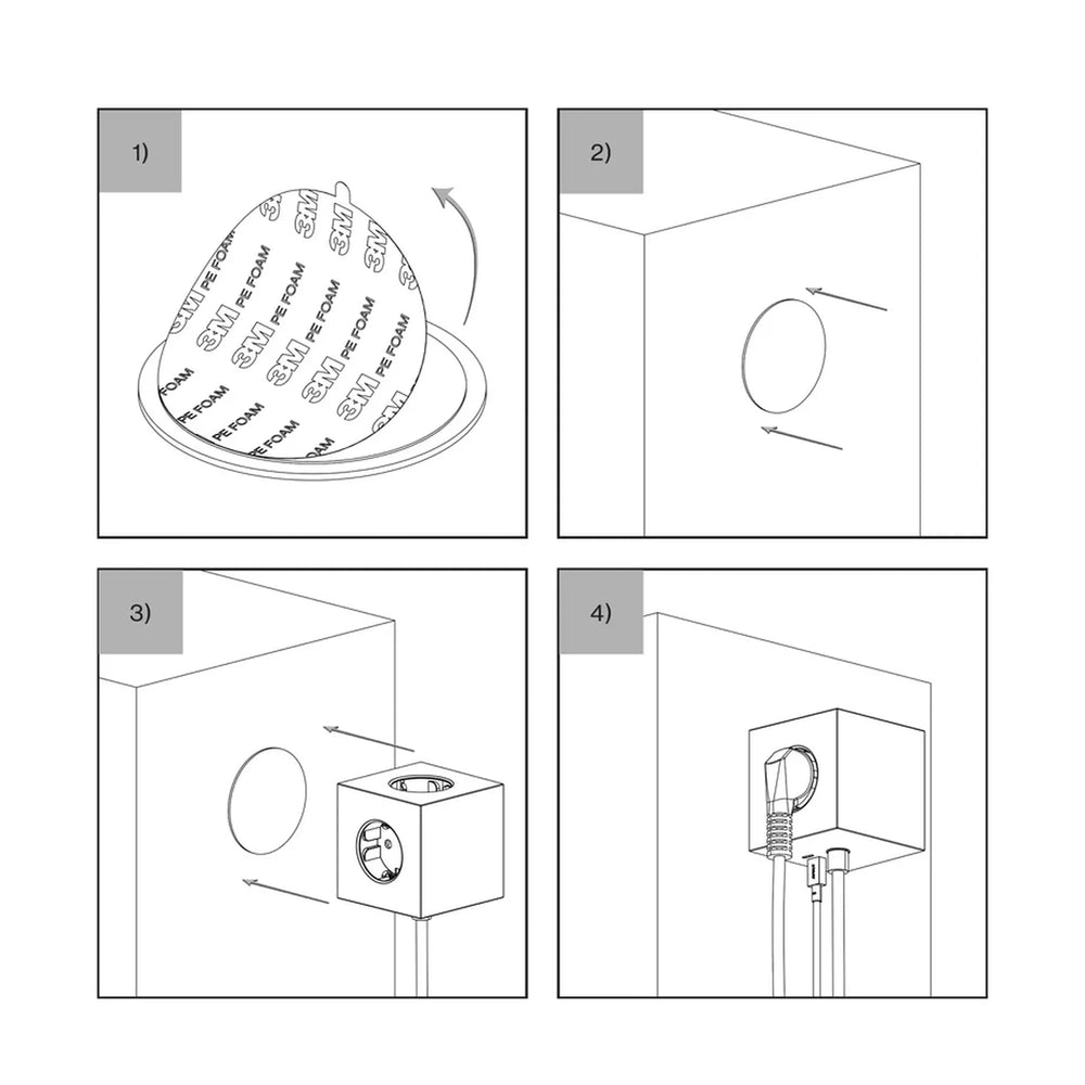 Avolt Square 1 Opal White USB-C - 1,8 m