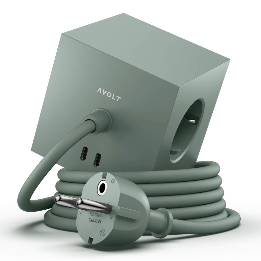 Avolt Square 1 Oak Green USB-C - 1,8 m