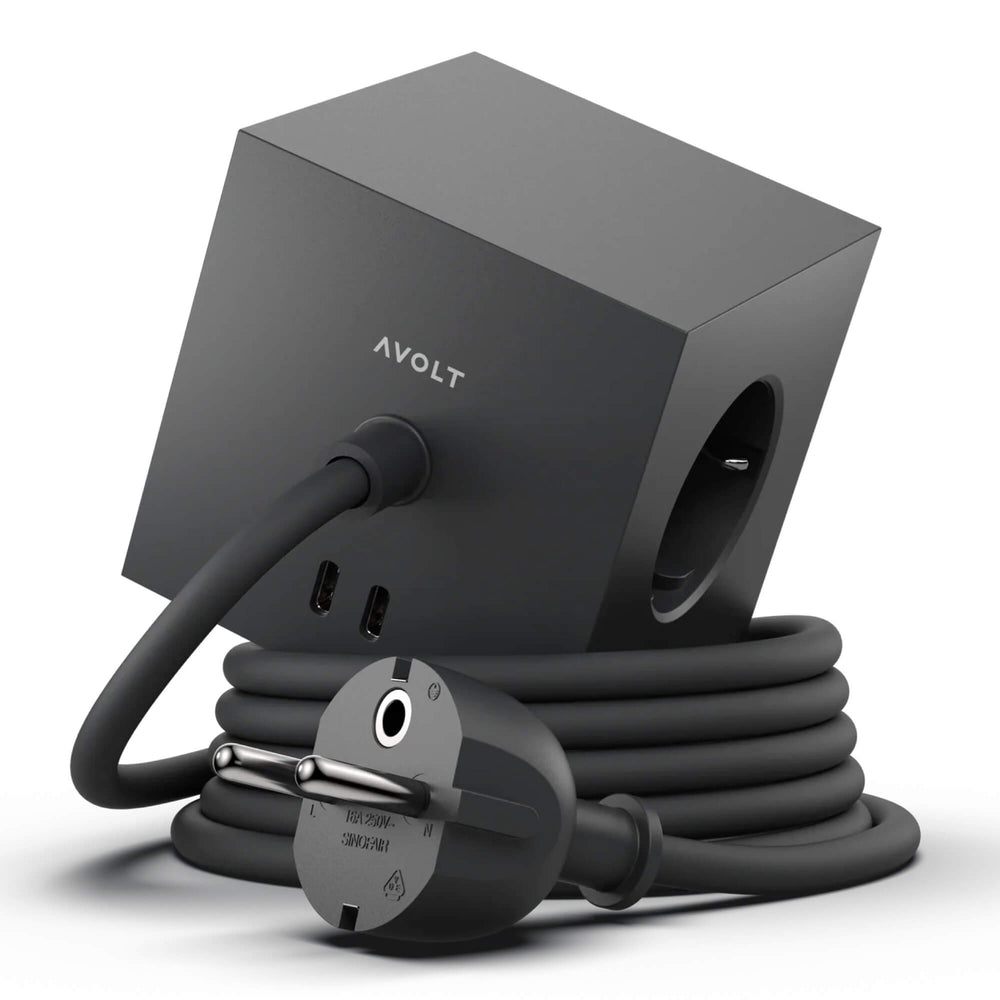 Avolt Square 1 Stockholm Black USB-C - 1,8 m