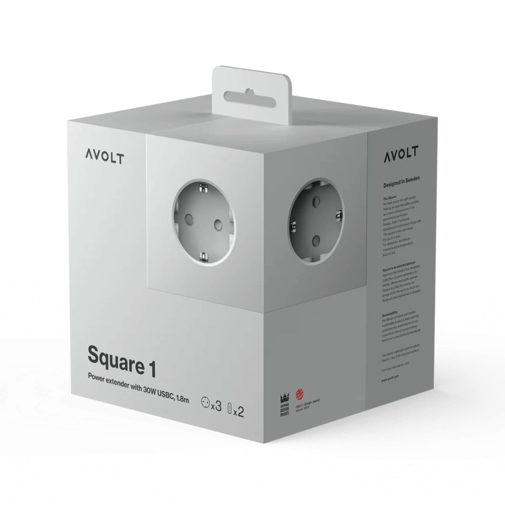 Avolt Square 1 Gotland Grey USB-C - 1,8 m