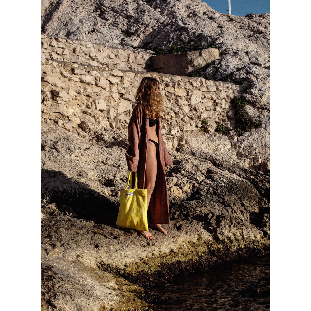 Bongusta Pamučni Kućni ogrtač - Camel & Ultramarine