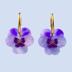 CouCou Suzette Naušnice Purple Pansies