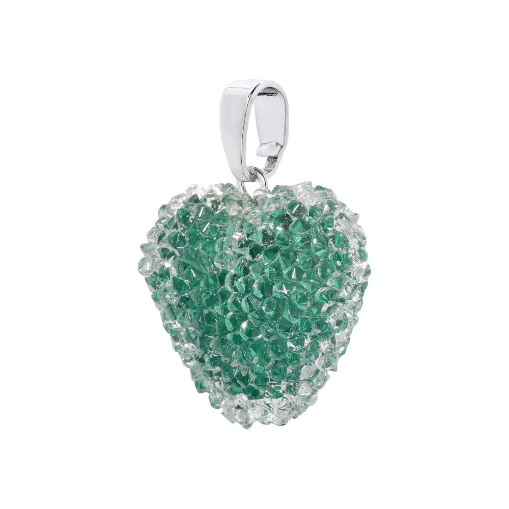 Crystal Haze Jelly Heart privjesak - Cactus srebrni