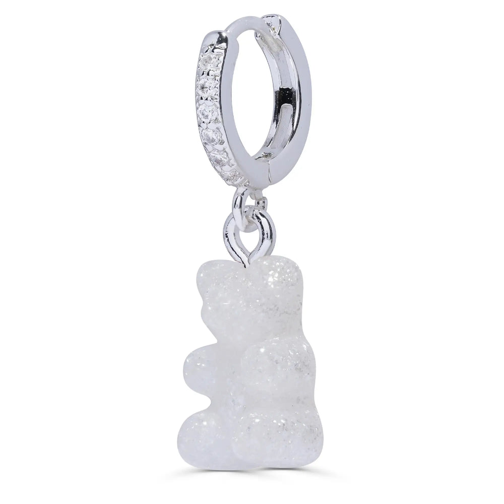 Crystal Haze Nostalgia bear naušnica - Glittery srebrna