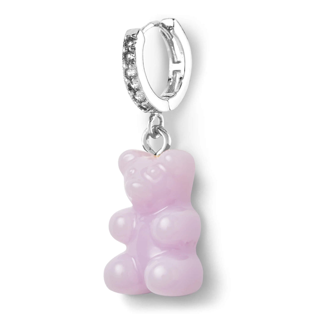 Crystal Haze Nostalgia bear naušnica - Lavander srebrna