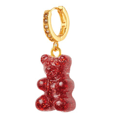 Crystal Haze Nostalgia bear naušnica - Red Velvet