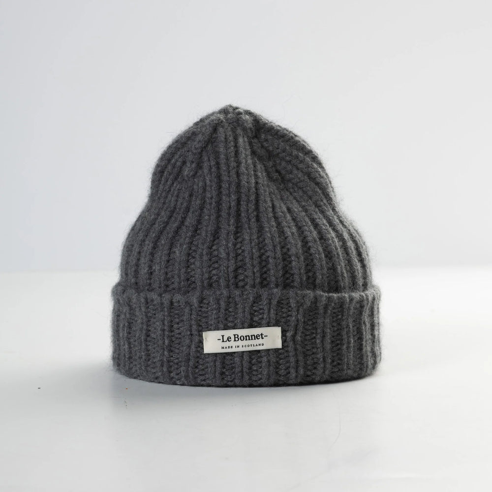 Le Bonnet Pletena kapa Slate Grey - 100% vuna