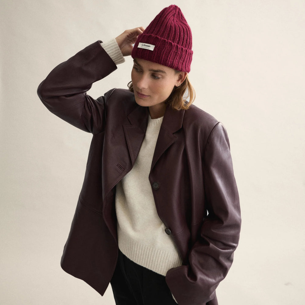 Le Bonnet Pletena kapa Wine - 100% vuna