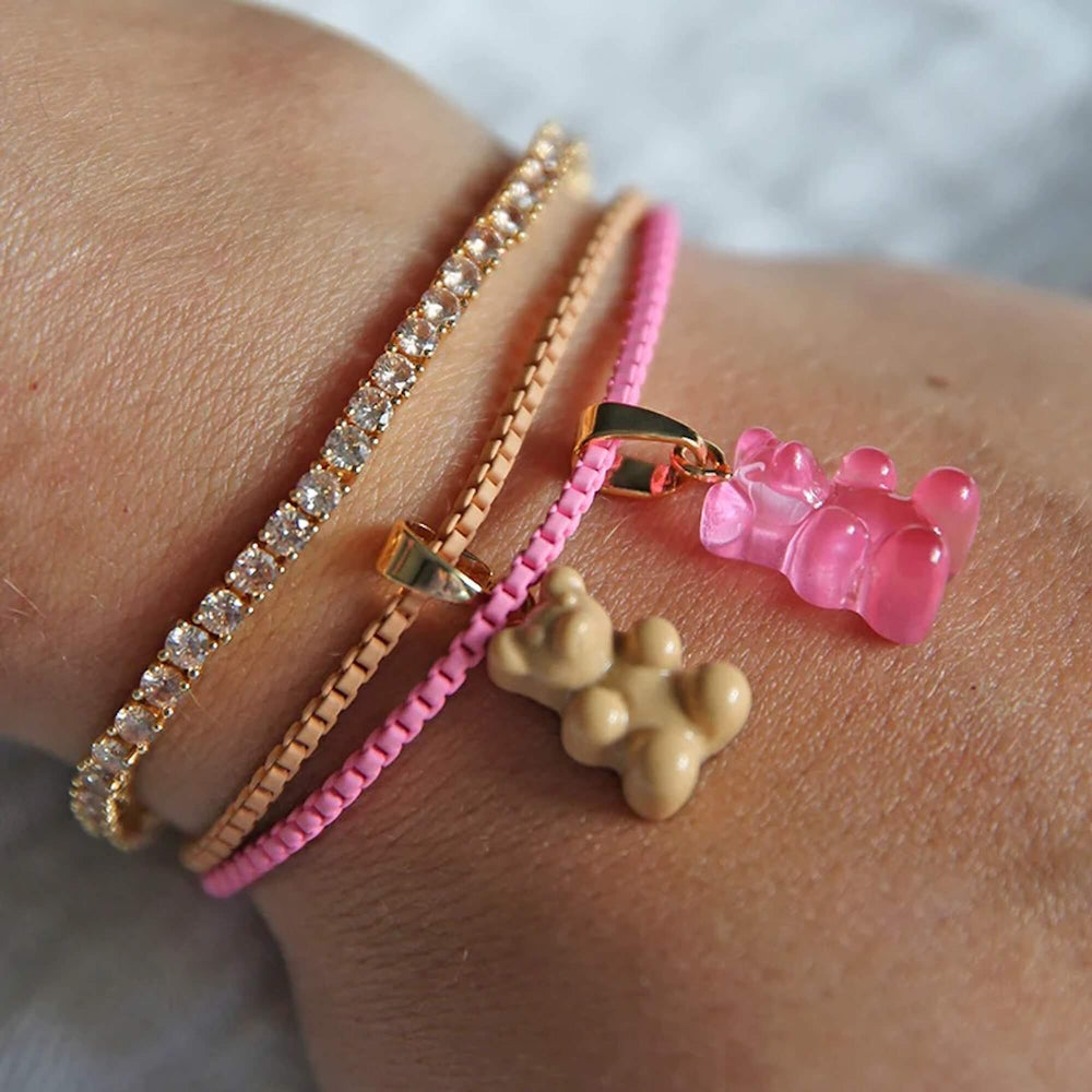 Crystal Haze Nostalgia bear privjesak - Bubblegum pink