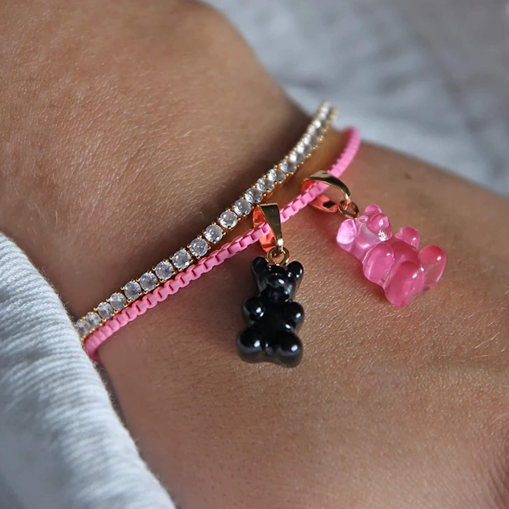 Crystal Haze Nostalgia bear privjesak - Bubblegum pink