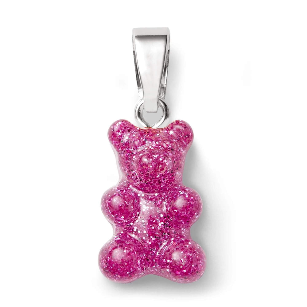 Crystal Haze Nostalgia bear privjesak - Magenta srebrni